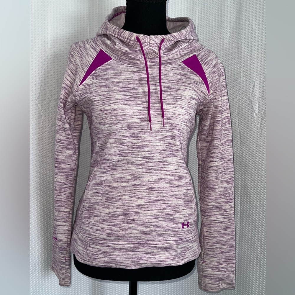 Under Armour ColdGear Purple Semi Fitted Hooded Sweatshirt Size XS